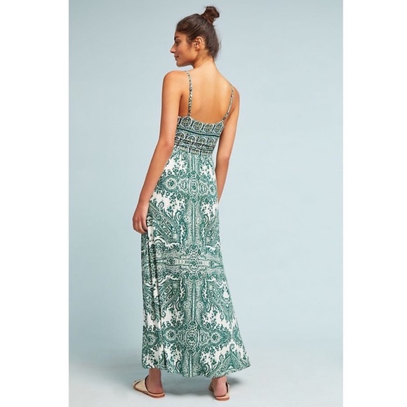 Anthropologie Moulinette Soeurs Green and White Maxi Dress - Picture 2 of 16